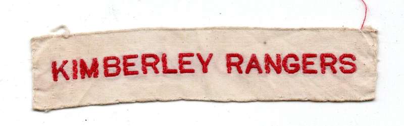 South Africa KIMBERLEY RANGERS Woven cloth unit name  17mm × 79mm