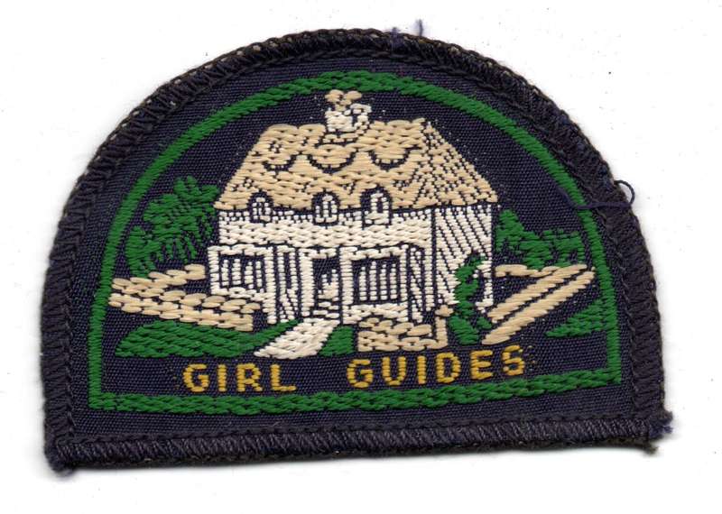 Girl Guides Little House Emblem woven cloth bound badge 49mm x 70mm