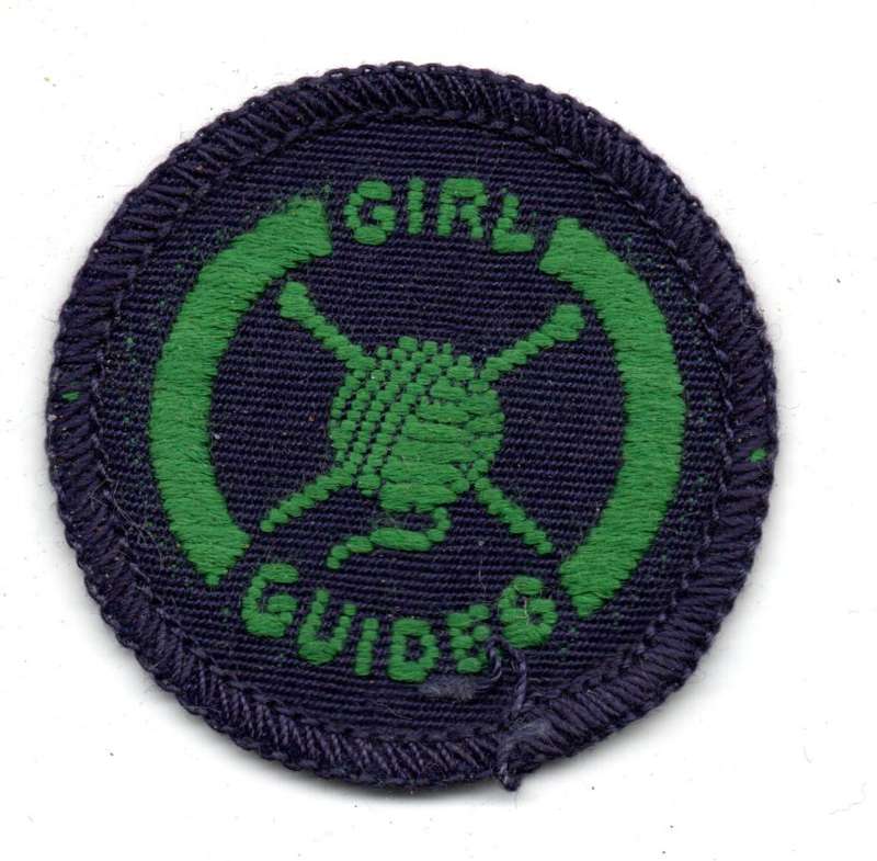 Vintage Girl Guides, Guide Interest Badge: Knitter Cloth Badge 43mm