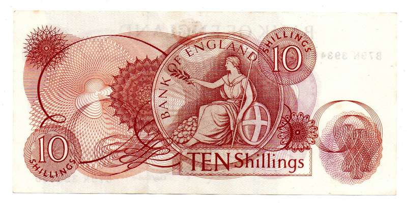 1966-70 Great Britain Bank of England J. S.Fforde 10 Shilling Pick#373c