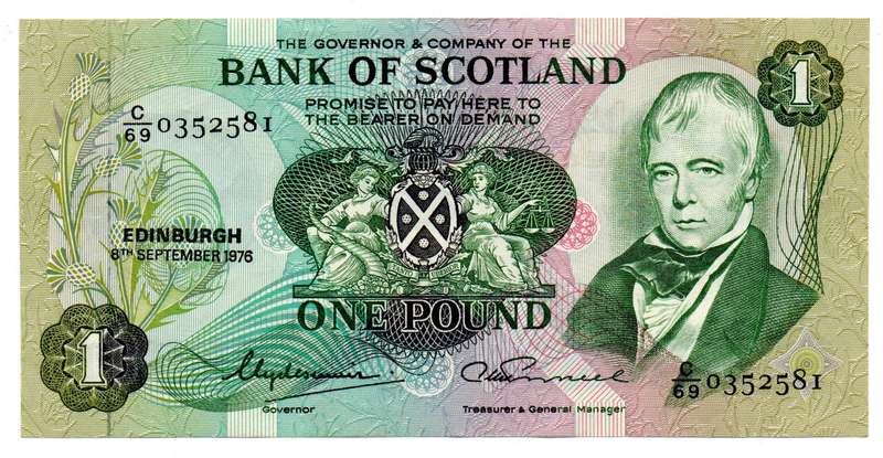 1972 Bank of Scotland 1 Pound Pick#111c