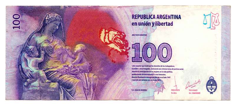 2012 Argentina 100 Pesos Commemorative Issue 100 Pesos Pick#358
