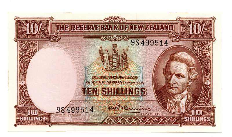 1940-67 Reserve Bank of New Zealand R. N. Flemming, 10 Shilling Pick#158