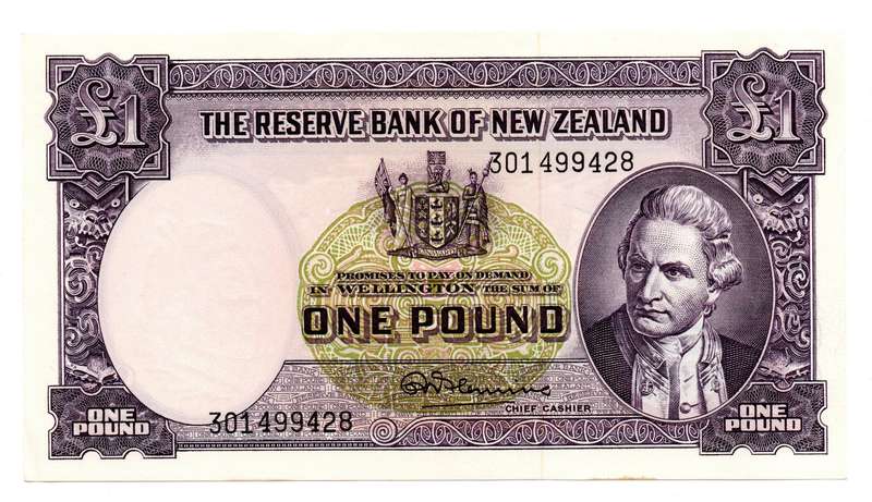 1940-67 Reserve Bank of New Zealand R. N. Flemming, 1 Pound Pick#159
