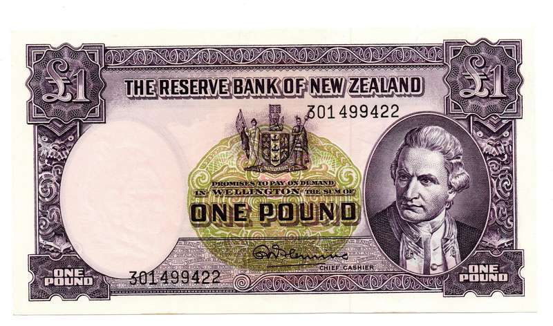 1940-67 Reserve Bank of New Zealand R. N. Flemming, 1 Pound Pick#159