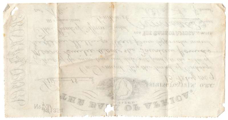 1909 The Bank of Africa Limited Cheque Springfontein, 14 Pounds 18 Shillings 3 Pence, fishmoth damag