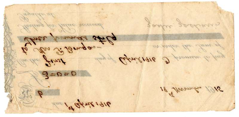 1915 Cheque for 3 Pounds