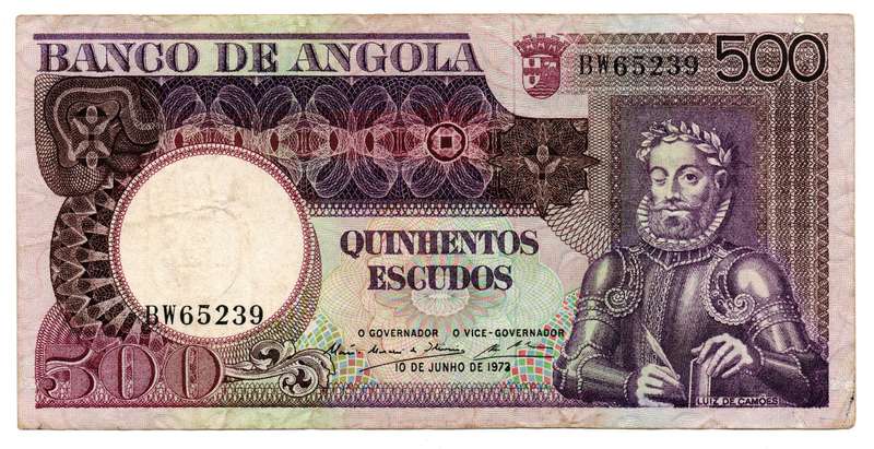 1973 Angola 500 Escudos Pick#107, creasing