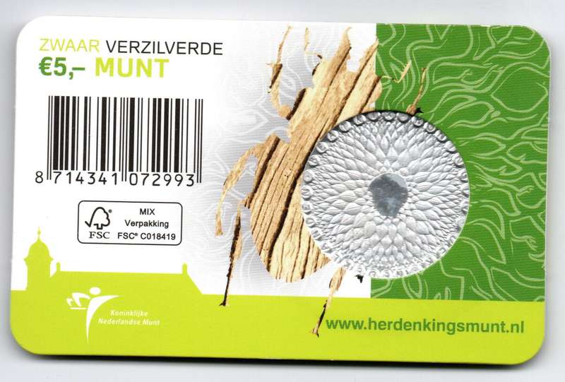 2011 Netherlands Commemorative 5 Euro WWF Anniversary 250k Minted KM#305
