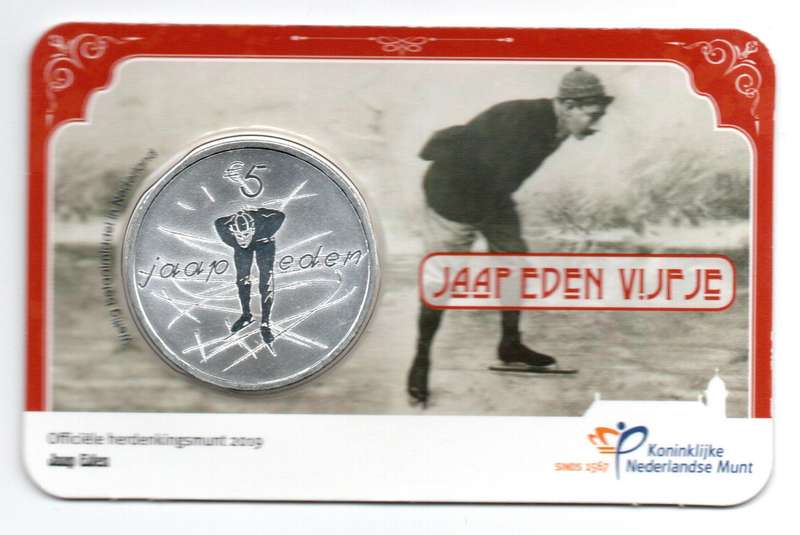 2019 Netherlands Commemorative 5 Euro Jaap Eden 15k Minted KM#407