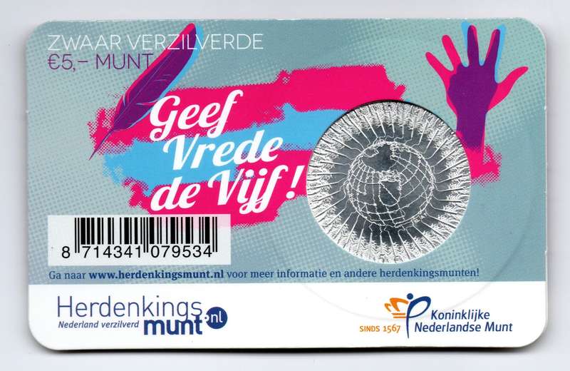 2013 Netherlands Commemorative 5 Euro 300 Years Peace of Utrecht 10k Minted KM#325