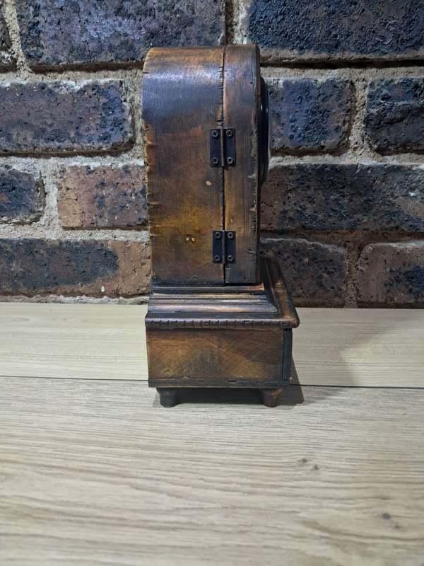Mantle clock wooden German stiled quartz watch with drawer warm accent piece