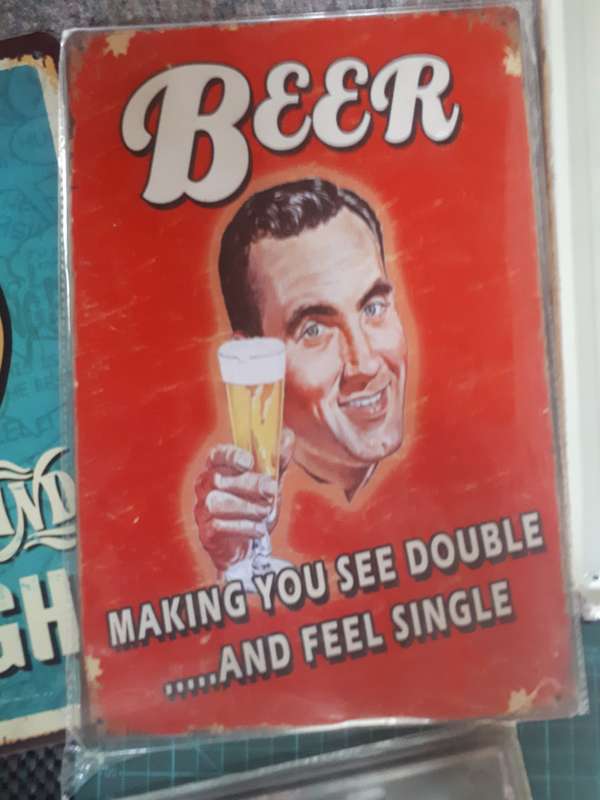 Wall hanger plate man cave decor or bar