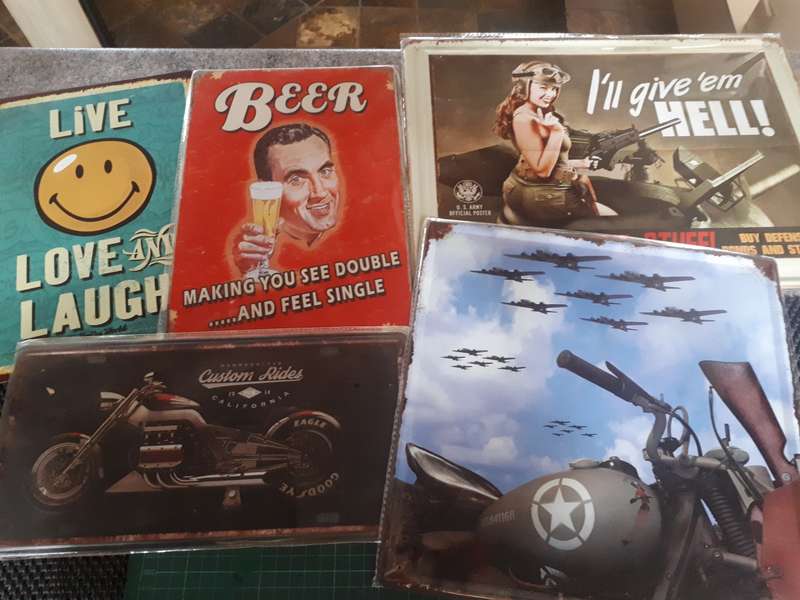 Wall hanger plate man cave decor or bar