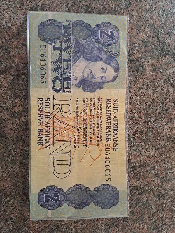 Vintage 2 Rand bank note South African