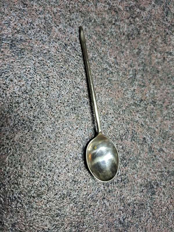 Silver coffee bean spoon in good condition mid 20th century