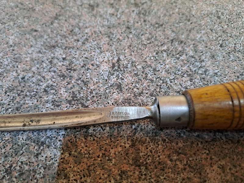 Vintage Henry Taylor Shefield England  #17 curved wood work chisel