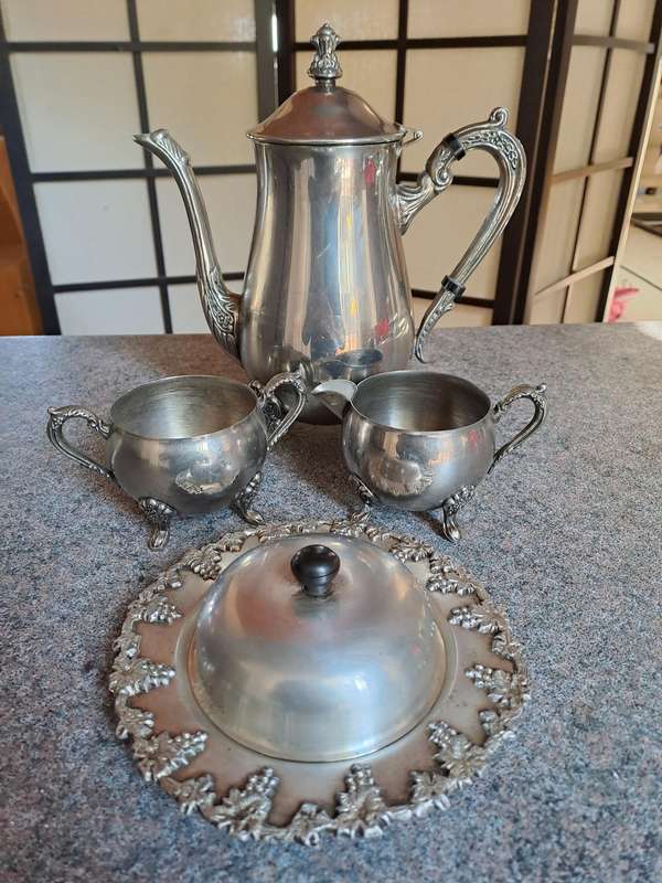 Vintage silver tea set pieces early 20th century