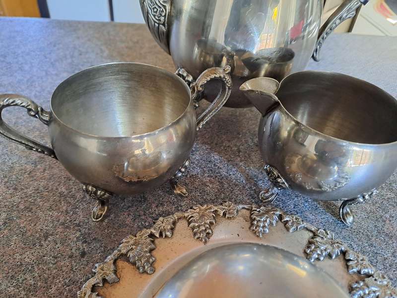 Vintage silver tea set pieces early 20th century