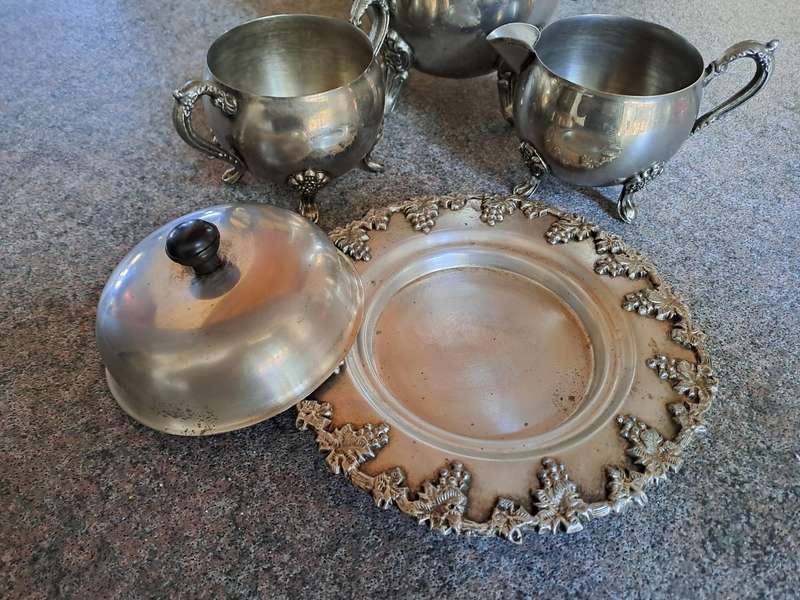 Vintage silver tea set pieces early 20th century
