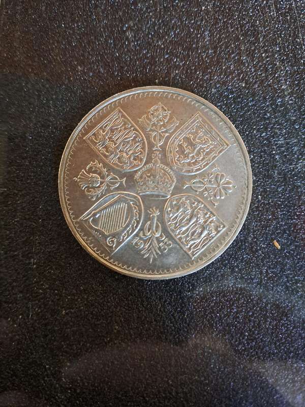 1953 Queen Elizabeth II Coronation Crown, a commemorative five-shilling coin issued to celebrate her