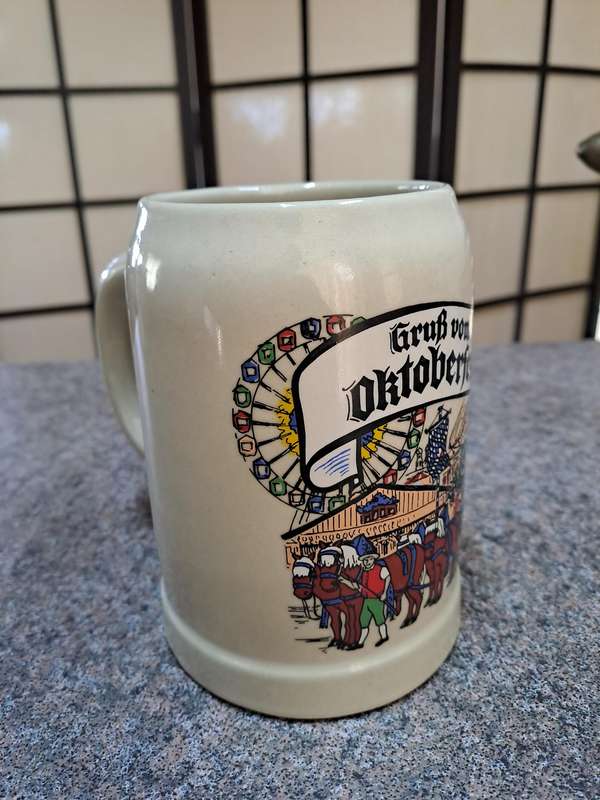Vintage Bavarian Grub Vom Oktoberfest 0.5l beer mug stoneware in exslent condition