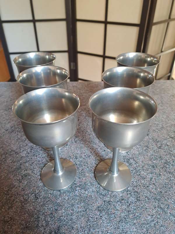 Vintage EM*ESS silver plated goblets