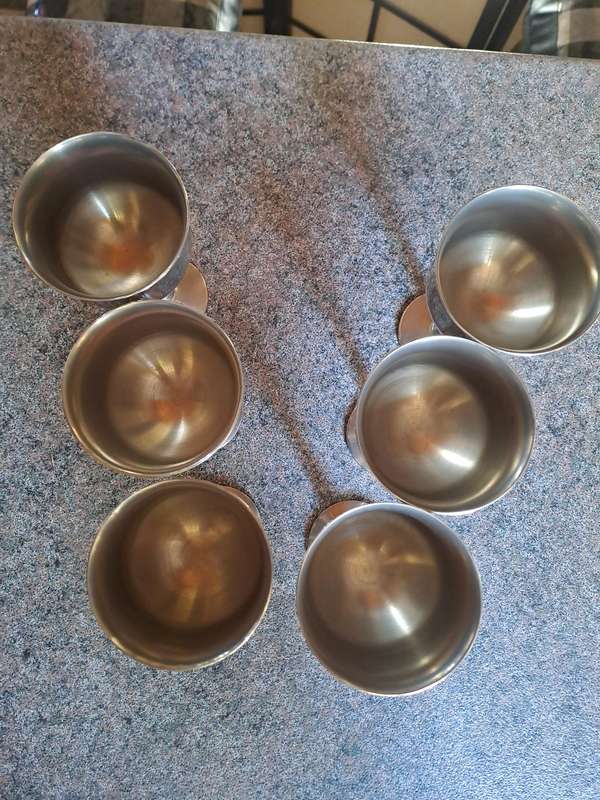 Vintage EM*ESS silver plated goblets