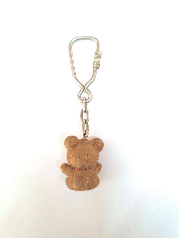Vintage mini fuz bear key chain 9cm with chain