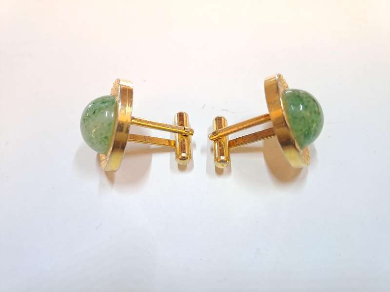 Vintage 1930' Jaidite gold plated or gold colored Cuflinks