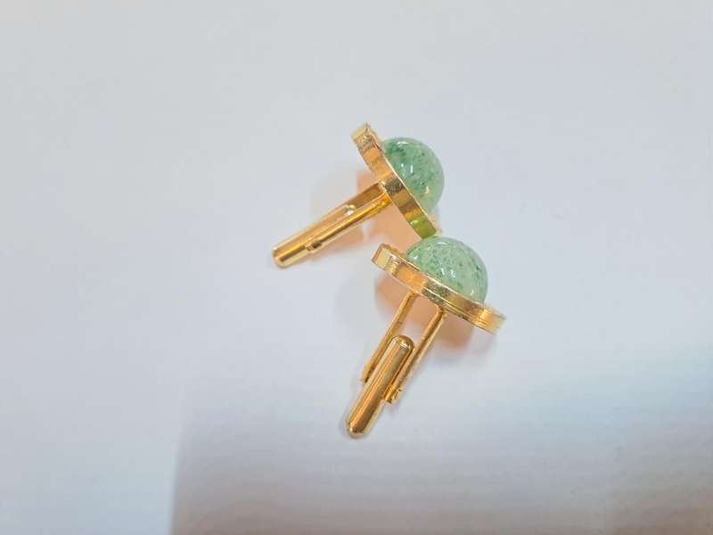 Vintage 1930' Jaidite gold plated or gold colored Cuflinks