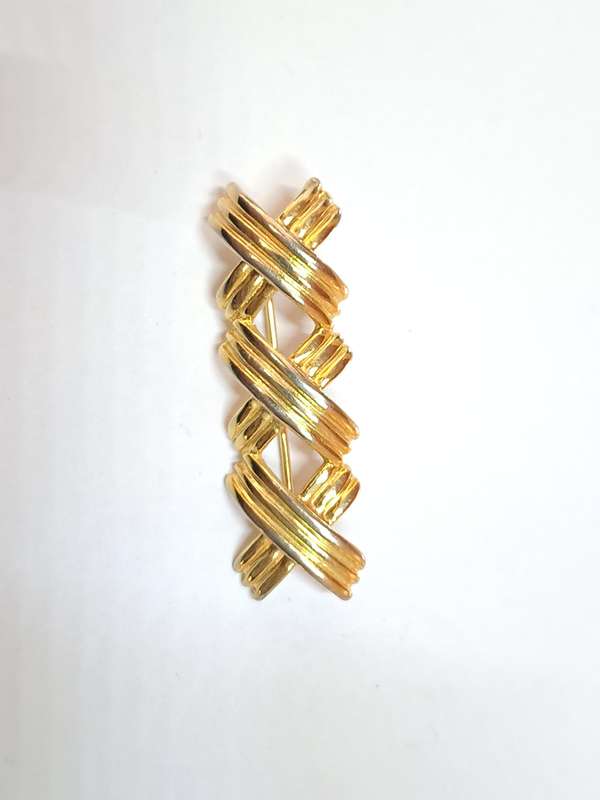 Vintage 1980's Napier stiled 3x brooch gold metal tone