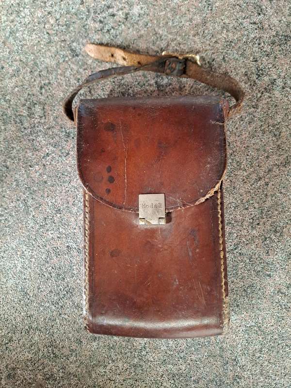 Antique bellows camera case for early Kodac camera