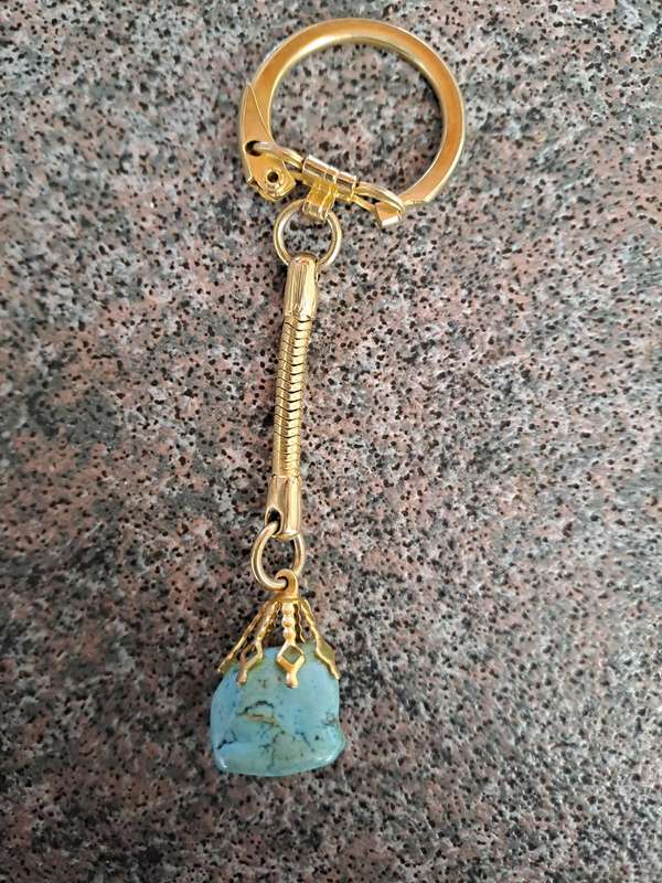 Blue turquoise nuget key chain