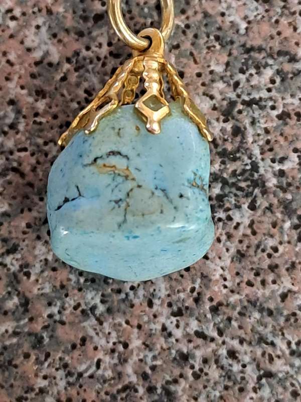 Blue turquoise nuget key chain