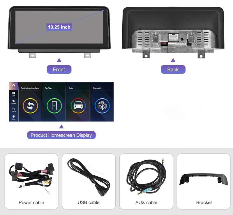 10.25" Touchscreen Wireless CarPlay & Android Auto BMW 3 & 4 Series