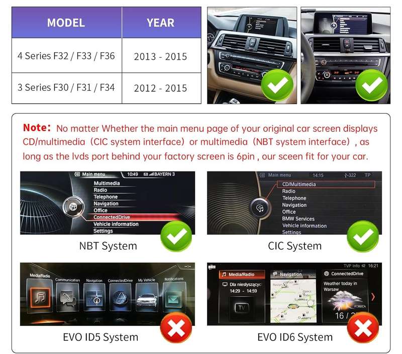 10.25" Touchscreen Wireless CarPlay & Android Auto BMW 3 & 4 Series