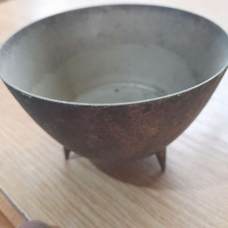 vintage Angora three foot bowl silver plate on nickel silver