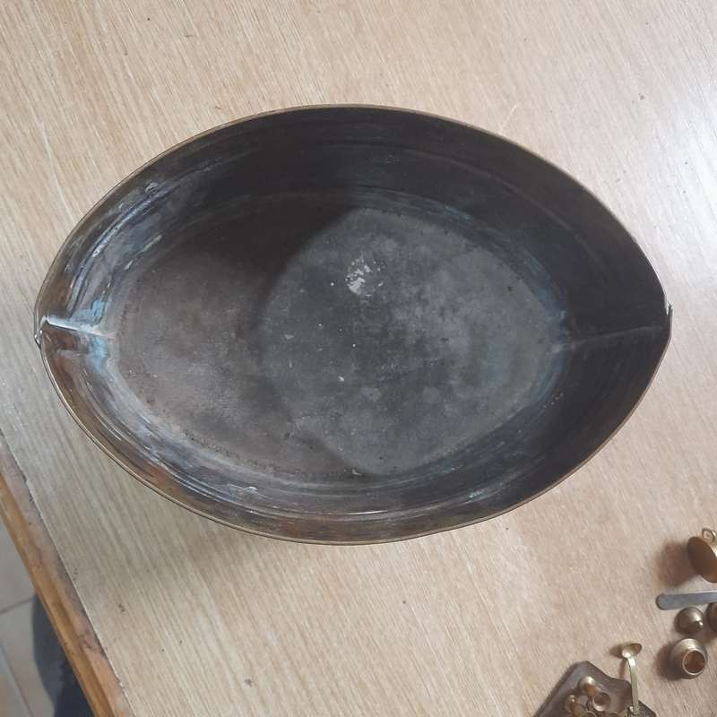 Solid brass oval planter 15.5 W 11 cm D 11 cm H Hand Made in Cape Town
