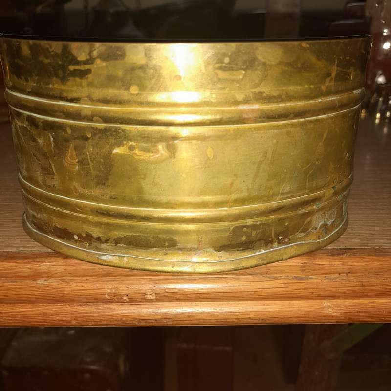 Solid brass oval planter 15.5 W 11 cm D 11 cm H Hand Made in Cape Town
