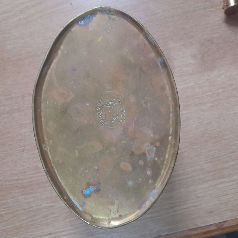 Solid brass oval planter 15.5 W 11 cm D 11 cm H Hand Made in Cape Town