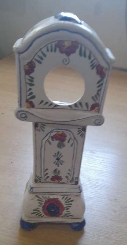 vintage dolls house grandfather clock ceramic (no movement)