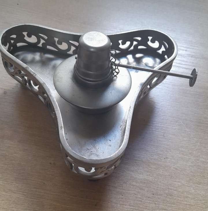vintage pewter samovar on stand made in Holland