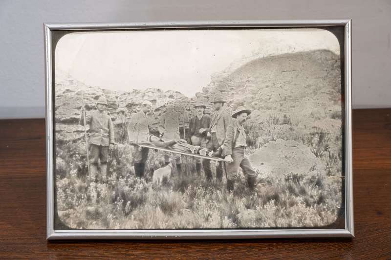 Vintage Photo In Frame (Boer War Scene?) 30cm x 21cm