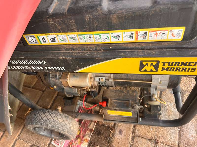 Turner Morris 8kVA Generator Petrol 220v AVR & Electric Start