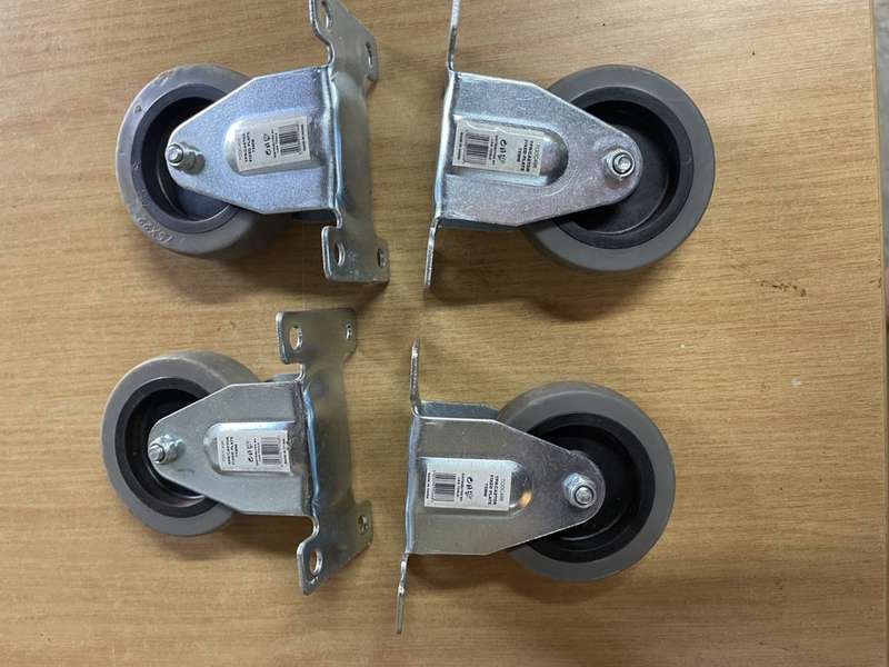 Weather proof switch and 4 x fixed 75mm wheels