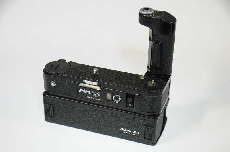 Nikon MD-2 motor drive with battery pack MB-1 for Nikon F2 film camera