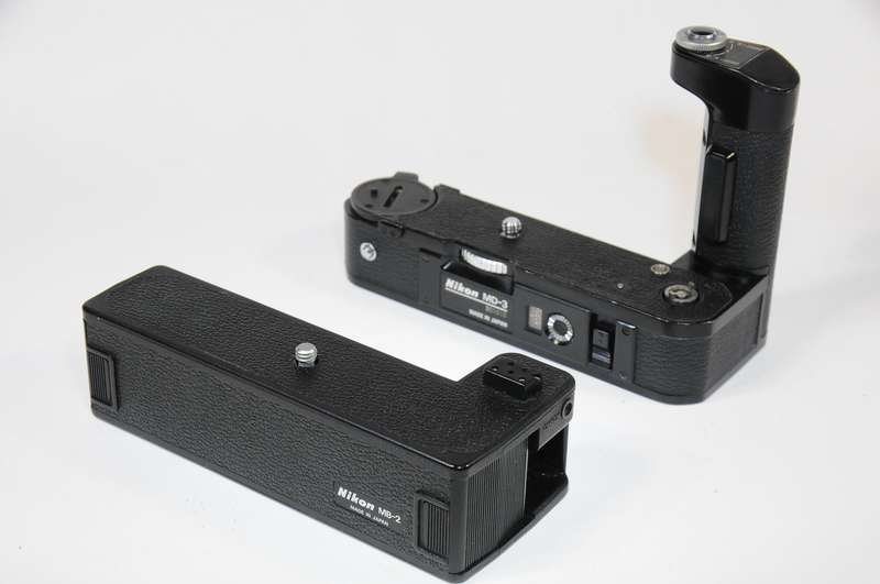 Nikon MD-2 motor drive with battery pack MB-1 for Nikon F2 film camera