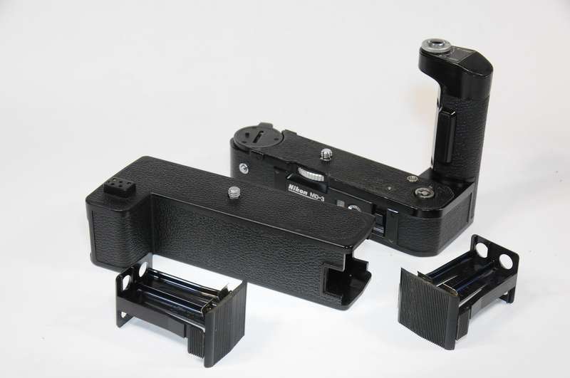 Nikon MD-2 motor drive with battery pack MB-1 for Nikon F2 film camera