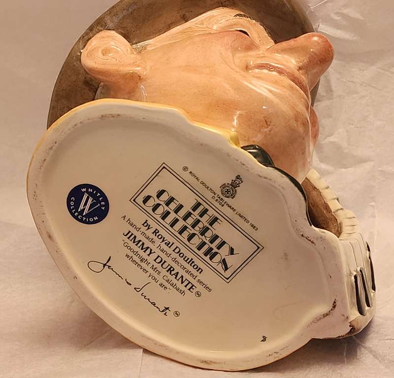 Jimmy Durante D6708 Royal Doulton Character Jug -Large -Wonderful features on JUG!
